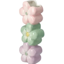 Ceramiczny wazon dekoracyjny z motywem kwiatów BLOMMA, 23 cm