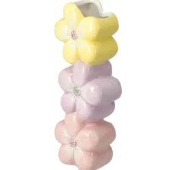 Ceramiczny wazon dekoracyjny z motywem kwiatów BLOMMA, 23 cm