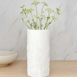 Ceramiczny wazon FLOWER, Ø 12 x 25 cm, biały