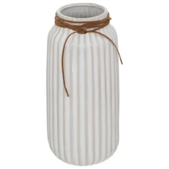 Ceramiczny wazon z ozdobnym rzemieniem, 28,5 cm