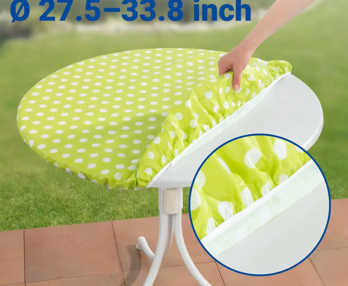 Cerata ogrodowa z gumką na okrągły stół, limonkowa, Ø 70-86 cm