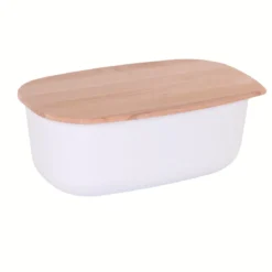 Chlebak z bukową deską do krojenia
