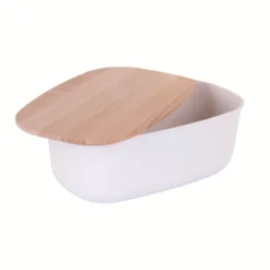 Chlebak z bukową deską do krojenia