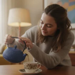 Czajnik żeliwny z zaparzaczem KAMIN, 900 ml