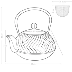 Czajnik żeliwny z zaparzaczem KAMIN, 900 ml