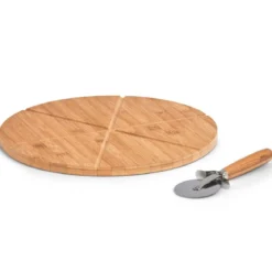 Deska do pizzy z nożykiem, Ø 32 cm, bambus, ZELLER