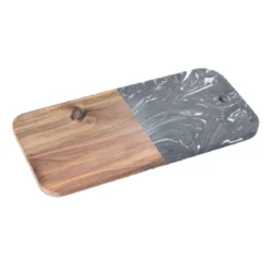 Deska do serwowania, marmur i drewno, 38 x 18 cm