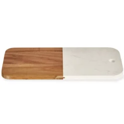 Deska do serwowania, marmur i drewno, 38 x 18 cm
