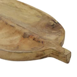 Deska do serwowania w kształcie liścia, drewno mango, 40 x 18 cm