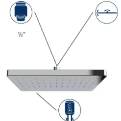 Deszczownica sufitowa kwadratowa, 250 x 170 mm, WENKO