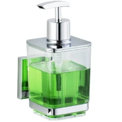 Dozownik do mydła QUADRO,Vacuum-Loc stal nierdzewna - 340 ml, WENKO