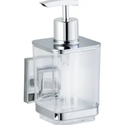 Dozownik do mydła QUADRO,Vacuum-Loc stal nierdzewna - 340 ml, WENKO