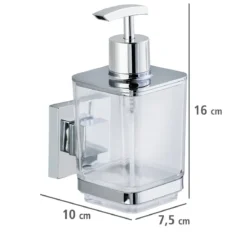 Dozownik do mydła QUADRO,Vacuum-Loc stal nierdzewna - 340 ml, WENKO