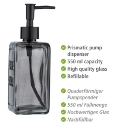 Dozownik do mydła w płynie PURE, szklany, 550 ml, WENKO