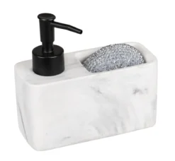 Dozownik płynu do naczyń RESA MARBLE z przegrodą na gąbkę, WENKO