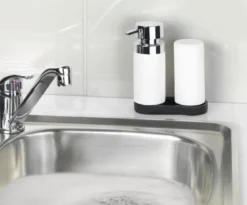 Dozownik z pompką do mydła, zestaw 2w1 do kuchni lub łazienki - 250 ml, WENKO