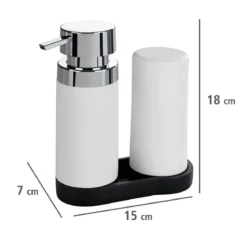 Dozownik z pompką do mydła, zestaw 2w1 do kuchni lub łazienki - 250 ml, WENKO