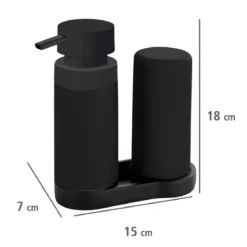 Dozownik z pompką do mydła, zestaw 2w1 do kuchni lub łazienki - 250 ml, WENKO