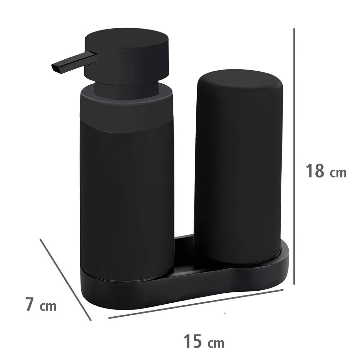 Dozownik z pompką do mydła, zestaw 2w1 do kuchni lub łazienki - 250 ml, WENKO