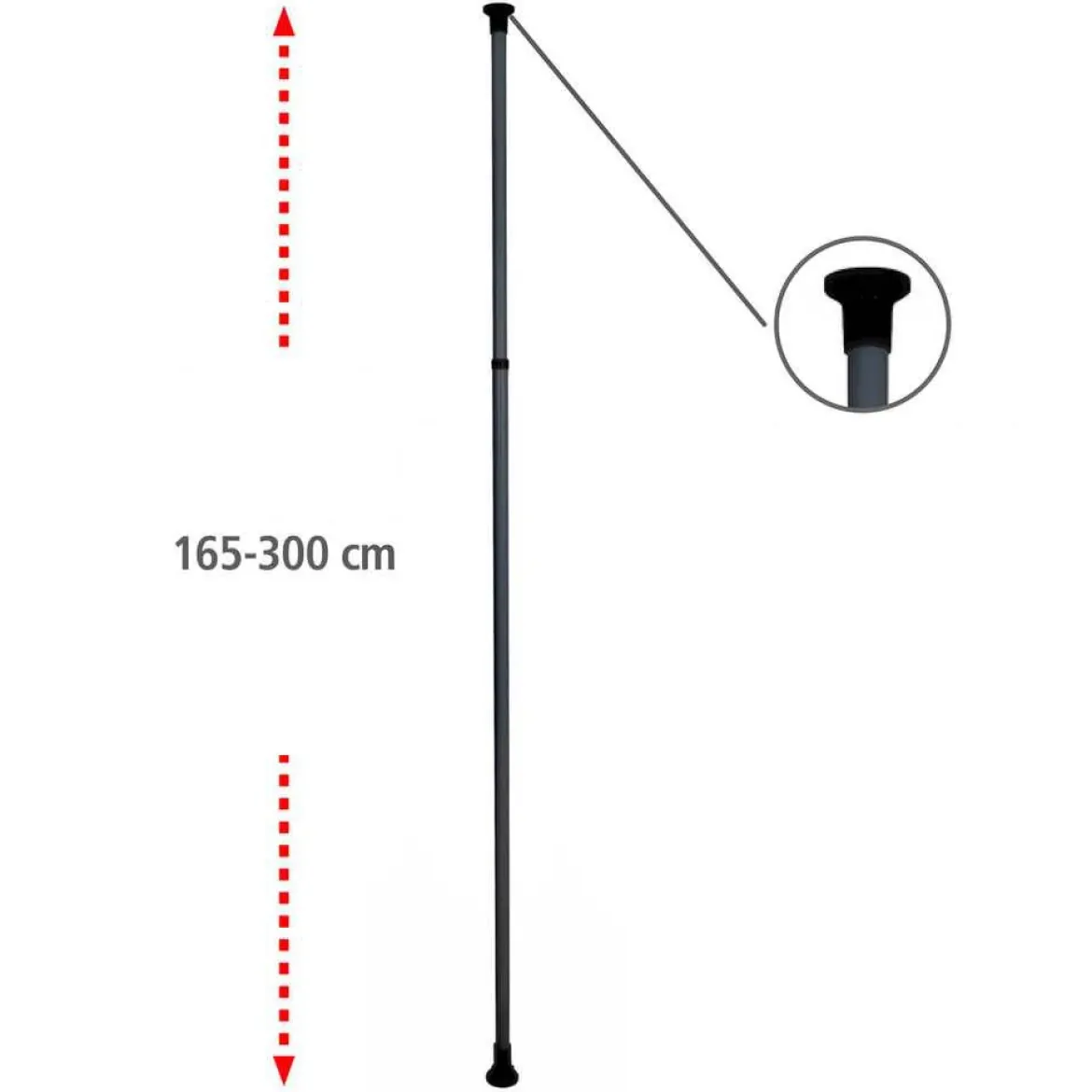 Drążek do garderoby, szyna do szafy HERKULES 165-300 cm, WENKO, WENKO