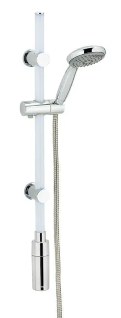 Drążek prysznicowy LED 74 cm, ciepła biel, WENKO, biały