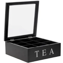 Drewniana herbaciarka TEA, 9 przegródek