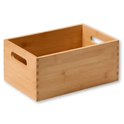 Drewniane pudełko z uchwytami, bambus