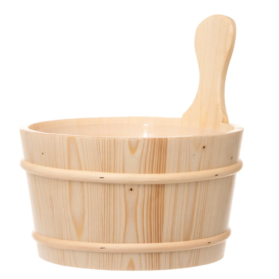 Drewniany ceber do sauny, plastikowy wkład, 4 l