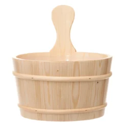 Drewniany ceber do sauny, plastikowy wkład, 4 l