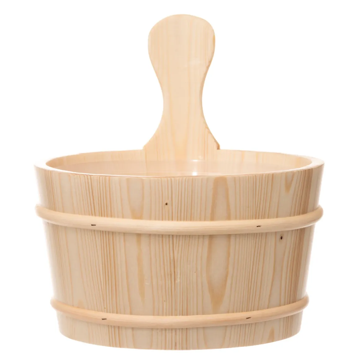 Drewniany ceber do sauny, plastikowy wkład, 4 l