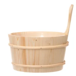Drewniany ceber do sauny, plastikowy wkład, 4 l