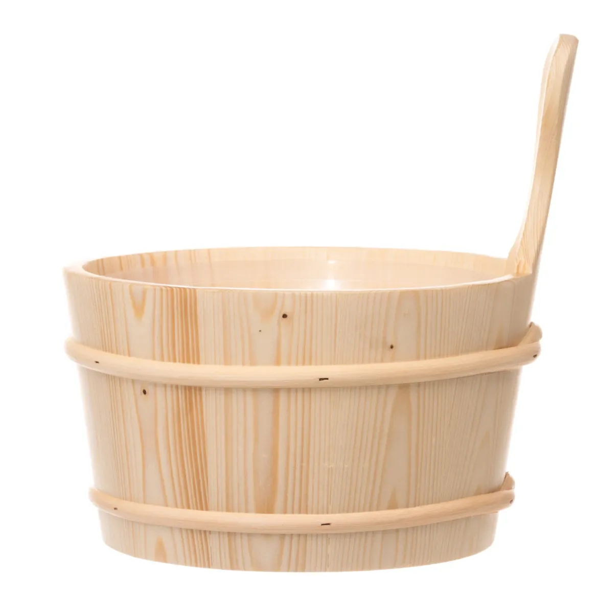 Drewniany ceber do sauny, plastikowy wkład, 4 l