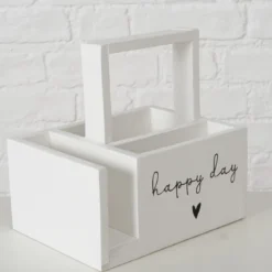 Drewniany organizer na przybory kuchenne, 20 x 20 cm
