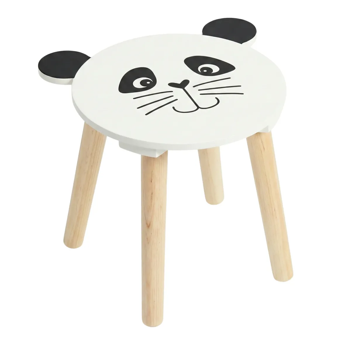 Drewniany stołek dziecięcy SAFARI z motywem zwierząt, 28 cm