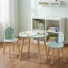 Drewniany stolik z 2 krzesełkami dla dzieci, motyw dinozaura, wys. 50 cm