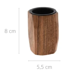 Drewniany świecznik, akacja, 8 cm