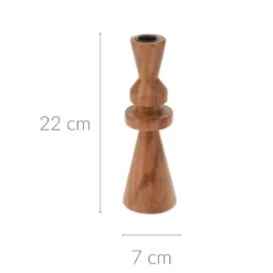 Drewniany świecznik, akacja, 22 cm