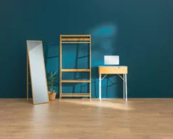 Duże lustro stojące w bambusowej ramie, 41 x 160 cm