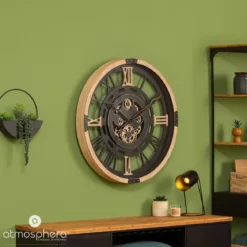 Duży zegar ścienny z widocznym mechanizmem KENT, Ø 80 cm