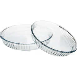 Dwie okrągłe formy do pieczenia ciast - szklane, 32, 26 cm