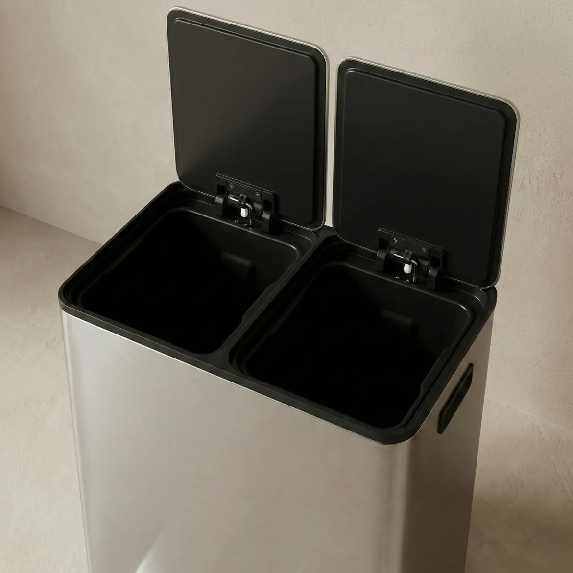 Dwukomorowy kosz na odpady SOLV, 60 l