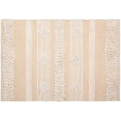 Dywan beżowy Cot Sand, bawełniany, boho, 60 x 90 cm