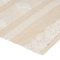 Dywan beżowy Cot Sand, bawełniany, boho, 60 x 90 cm