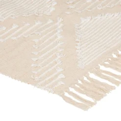 Dywan beżowy Cot Sand, bawełniany, boho, 60 x 90 cm