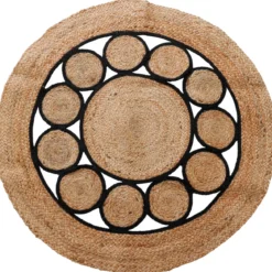 Dywan boho z juty, okrągły, Ø 90 cm