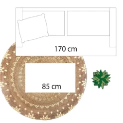 Dywan dekoracyjny z juty, Ø 115 cm, okrągły