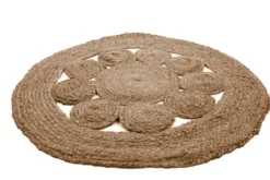 Dywan dekoracyjny z juty, Ø 80 cm, okrągły