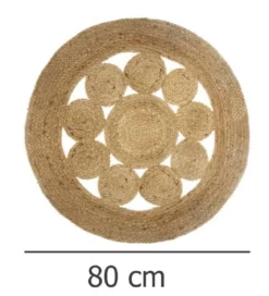 Dywan dekoracyjny z juty, Ø 80 cm, okrągły