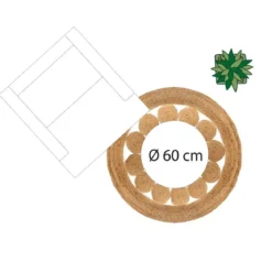Dywan dekoracyjny z juty, Ø 120 cm, okrągły