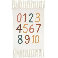 Dywan dziecięcy Literki, numerki, z frędzlami, 60 x 90 cm